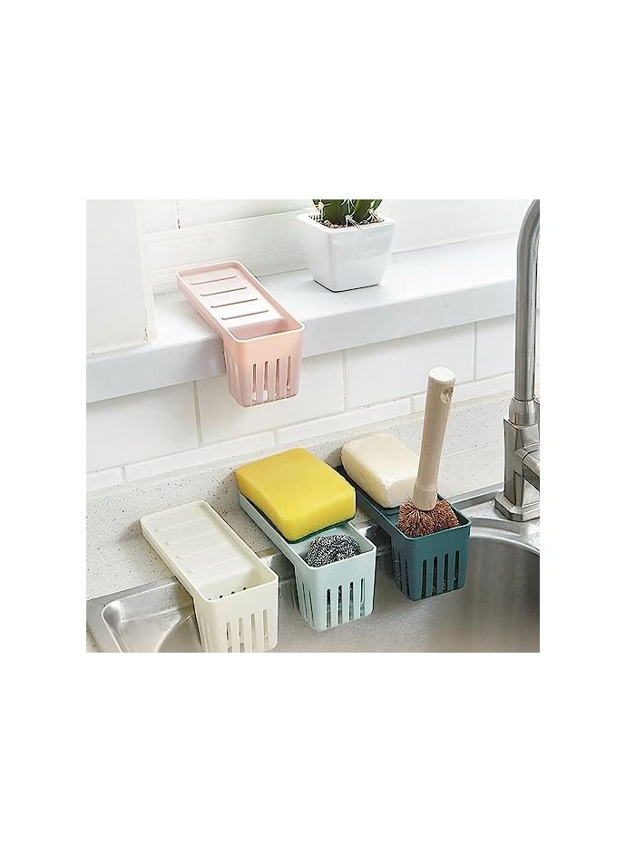 Spaceshoop Sponge Holder Dish Cloth Hanger Shelf Soap Drain Rack Kitchen Organizer Plastic Saddle Faucet Sink Caddy Drying Rack Basket - Image 2
