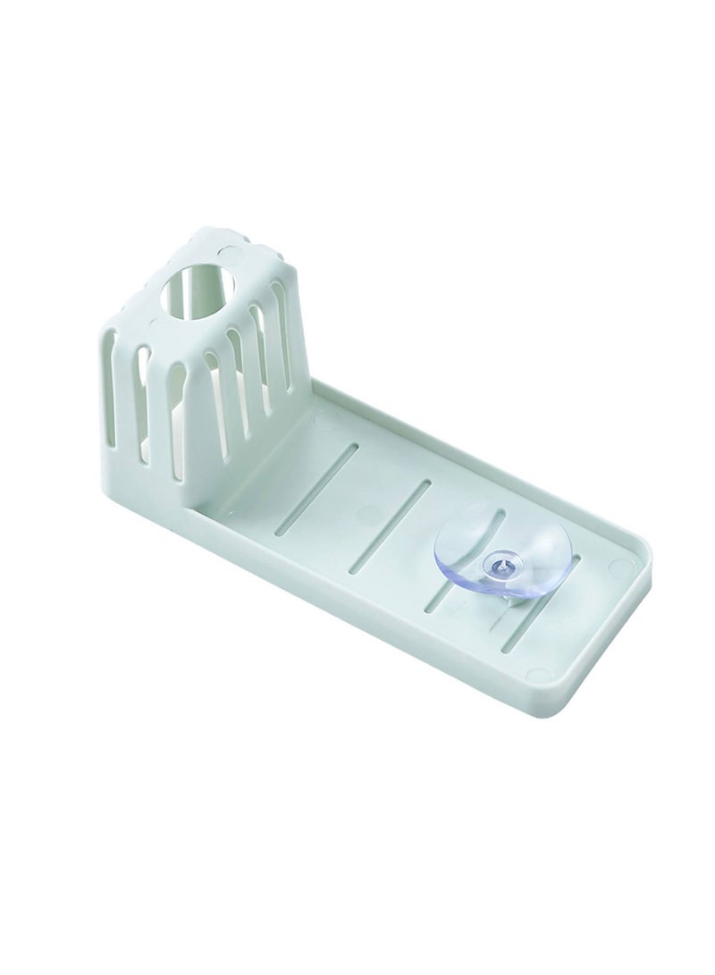 Spaceshoop Sponge Holder Dish Cloth Hanger Shelf Soap Drain Rack Kitchen Organizer Plastic Saddle Faucet Sink Caddy Drying Rack Basket - Image 1