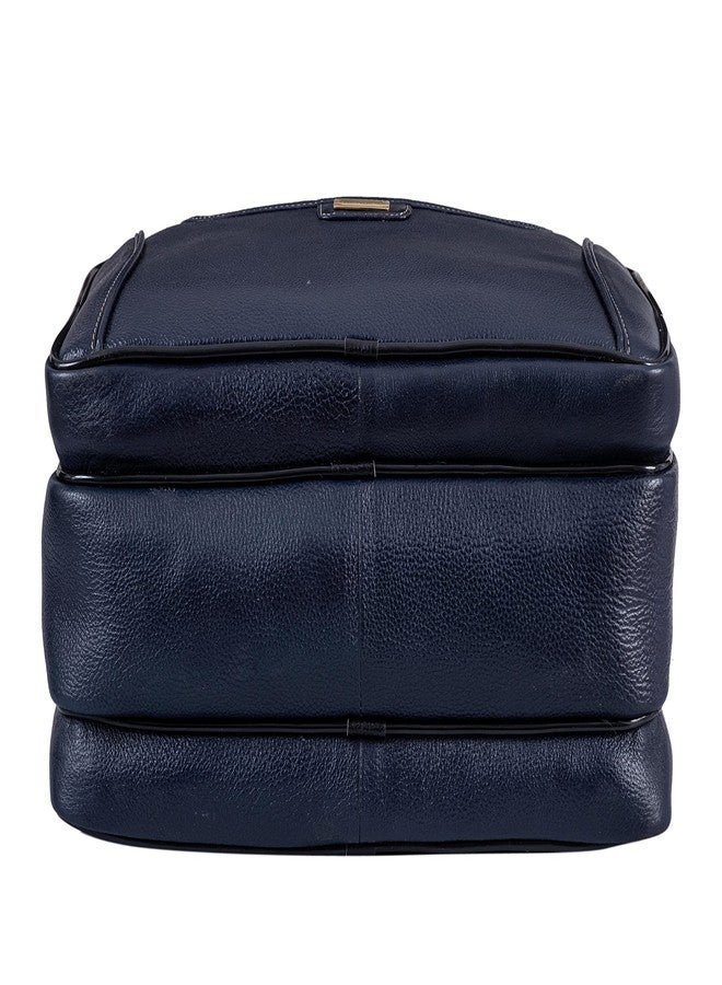 BRAND LEATHER Genuine Leather 16 Inch Laptop Messenger Bag For Business|Travell|Meeting|Office (BLUE) - Image 3