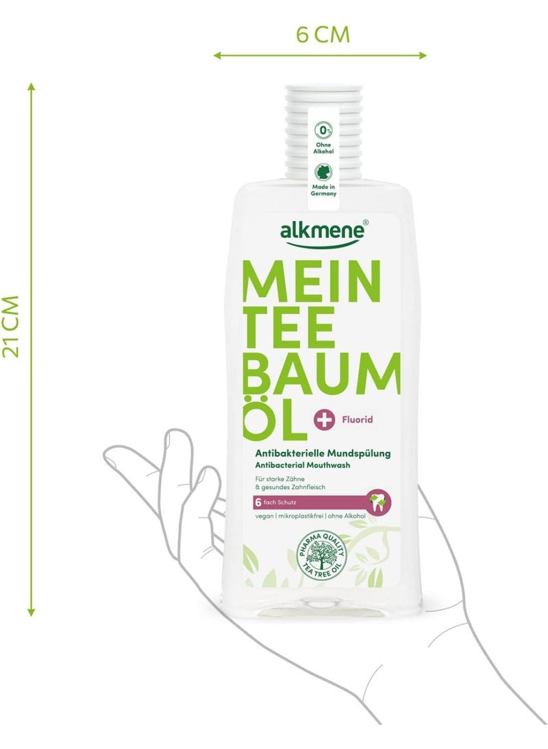 Alkmene My Tea Tree Oil Antibacterial Mouthwash with Fluoride - vegan, alcohol free, microplastic free 500 ml - Image 2