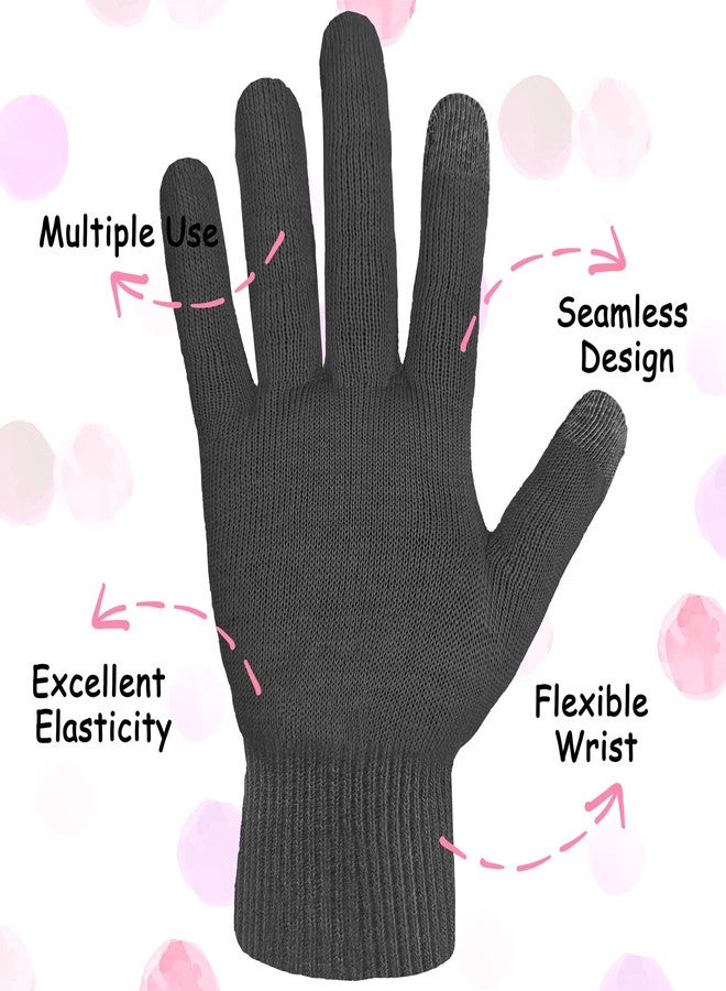 Evridwear Eczema Gloves Kids Cotton Moisturizing Gloves for Dry Hands, Eczema, SPA, Overnight Lotion, 2 Pairs with Touchscreen Fingers (Black) - Image 4