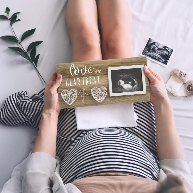 Eurset Baby Sonogram Picture Frame For Standard 4"" X 3"" Ultrasound Photo - Pregnancy Announcements Ideas - Gender Reveal Baby-Shower Gifts - New Mom Expecting Parents To Be Keepsake Gift - Image 2