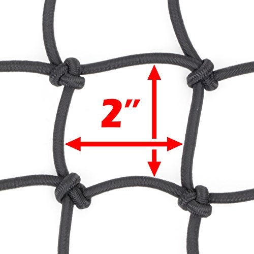 Powertye 15in x 30in Elastic Cargo Net with 10 Adjustable Hooks and Tight 2in x 2in Mesh, Black - Image 3