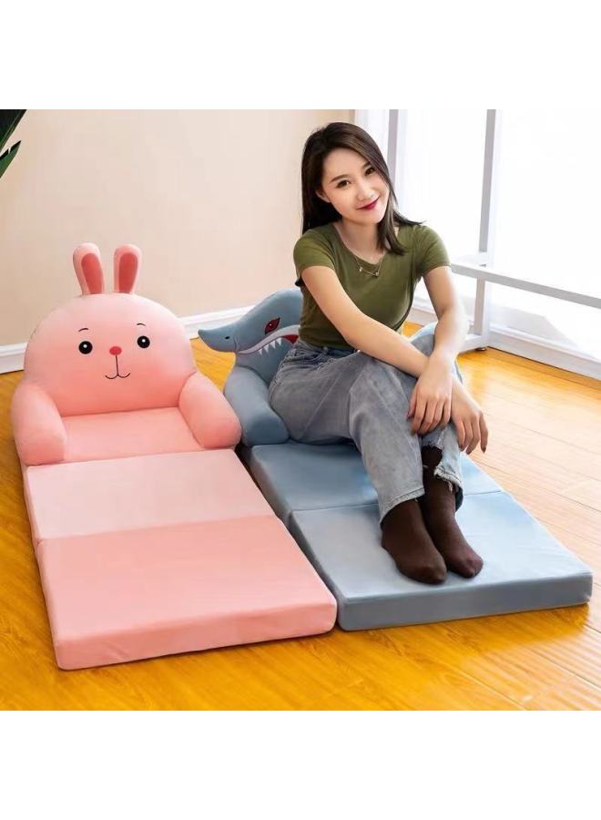 Cartoon Children's Folding Small Sofa Kindergarten Boys And Girls Reclining Chair Baby Reading Corner Seat Stool Cushion-Color:Pink Hat Bear - Image 4