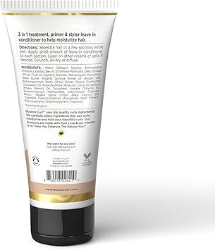 Bounce Curl كريم تمليس بونس كيرل برايمر لتصفيف الشعر توازن الرطوبة بلسم بدون شطف 6 أونصات 177 مل - Image 2