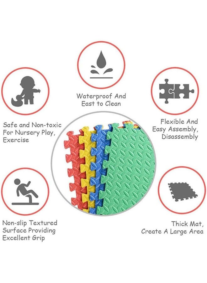 HQ-GAMING - Yoga Mat Exercise Mat Gym Interlocking EVA Foam Floor Mat Tiles 30 x 30 x 1.2cm Protective Flooring Workout Exercise Mat Puzzle Cushion with Borders For Kids Playing (Beige) - Image 1