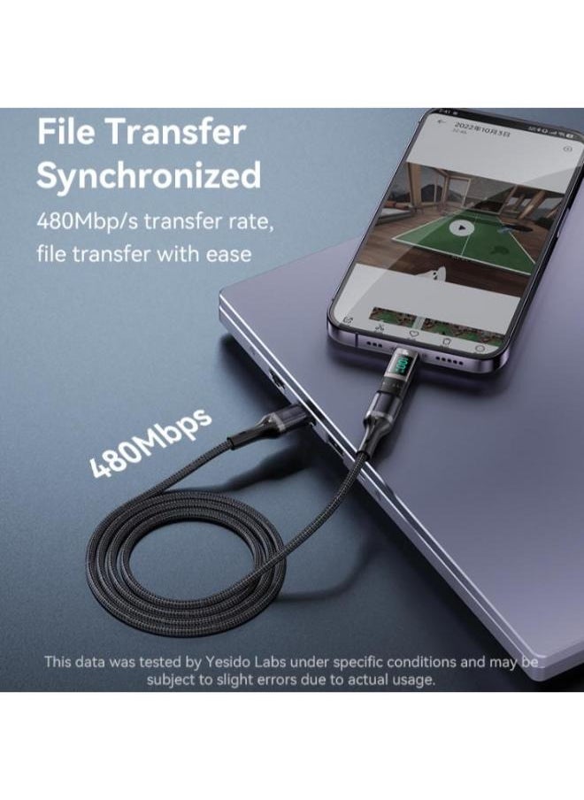 Yesido - Yesido GS24 100W USB-C / Type-C to USB-C / Type-C Aluminum Alloy Digital Display Adapter - Image 1