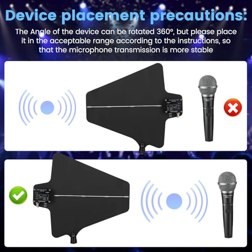 WOUDY UHF Wireless Antenna Distribution System, Active Directional Antennas Wireless Microphone System with Antenna Paddle for Stage Performance,Wedding, Live Shows with Antenna Paddle, 3280FT - Image 3