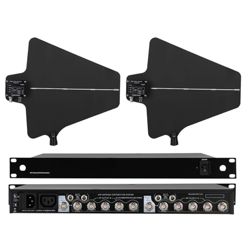 WOUDY UHF Wireless Antenna Distribution System, Active Directional Antennas Wireless Microphone System with Antenna Paddle for Stage Performance,Wedding, Live Shows with Antenna Paddle, 3280FT - Image 1