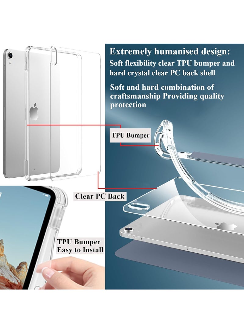 Rock Pow Case for iPad (A16) 11th Generation 11 Inch 2025, iPad 10th Generation 10.9 inch 2022 with Pencil Holder, 6-in-1 Multiple Viewing Angles Y-Shaped Stand, Transparent Back Cover - Image 4
