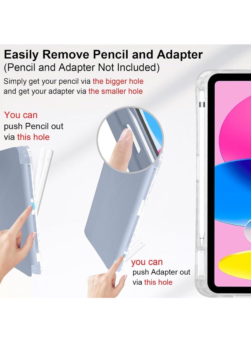 Rock Pow Case for iPad (A16) 11th Generation 11 Inch 2025, iPad 10th Generation 10.9 inch 2022 with Pencil Holder, 6-in-1 Multiple Viewing Angles Y-Shaped Stand, Transparent Back Cover - Image 3