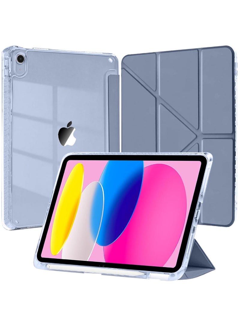 Rock Pow Case for iPad (A16) 11th Generation 11 Inch 2025, iPad 10th Generation 10.9 inch 2022 with Pencil Holder, 6-in-1 Multiple Viewing Angles Y-Shaped Stand, Transparent Back Cover - Image 1