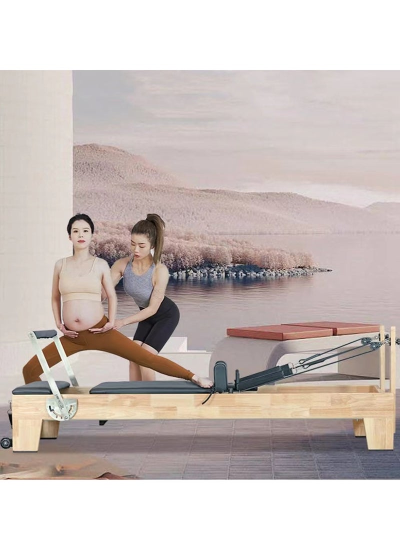 Pilates Reformer Pilates Multifunctional Yoga Bed Pilates Core Bed Fitness Equipment Pilates Training Bed Strength Adjustment Solid Wood - Image 2