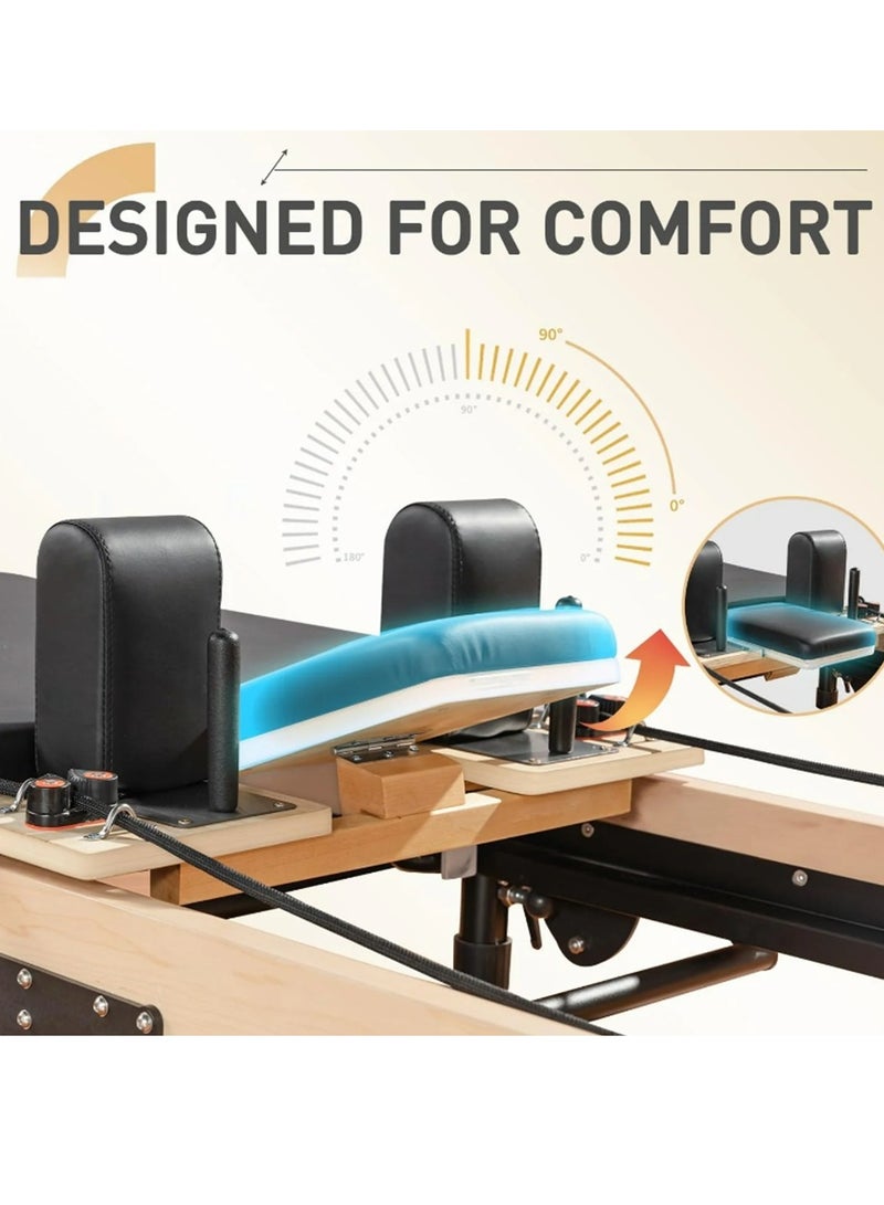 Pilates Reformer Pilates Multifunctional Yoga Bed Pilates Core Bed Fitness Equipment Pilates Training Bed Strength Adjustment Solid Wood - Image 4