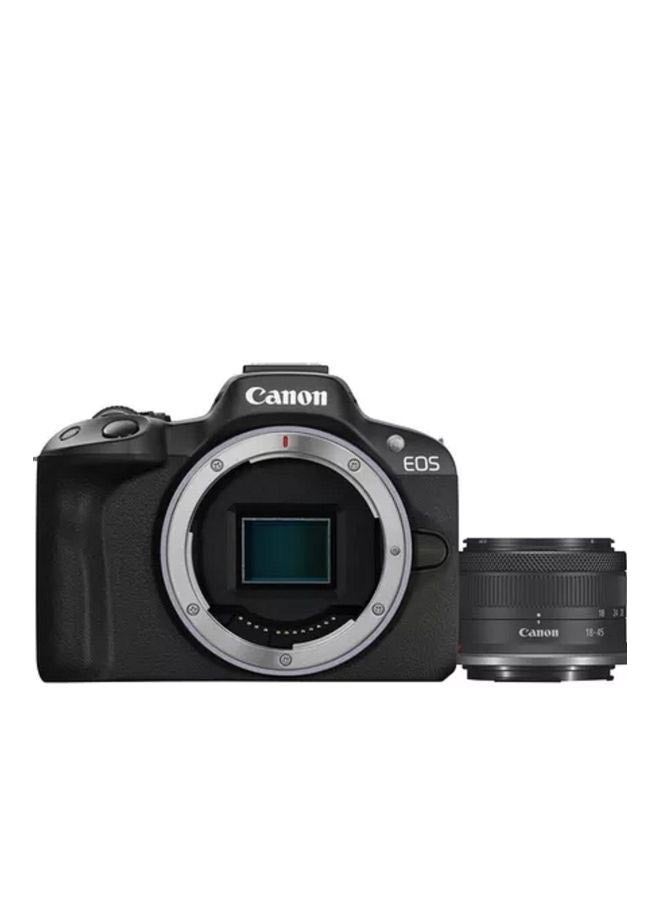 كانون كاميرا Eos R50 بدون مرآة وعدسة STM مقاس 18-45 مم F4.5-6.3 باللون الأسود - Image 4