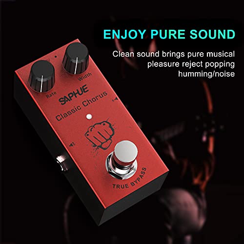 SAPHUE Classic Chorus Guitar Effects Pedal Rate/Width Knob High Low Frequency Effect Pedals with Steel Metal Shell Mini Single Type Dc 9V with True By - Image 3