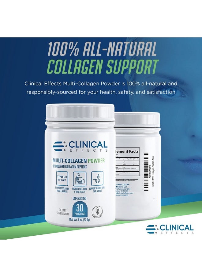 Clinical Effects Multicollagen Powder Collagen Dietary Supplement 8Oz 30 Servings 5 Types Of Qualitysourced Multicollagen To Support Joint Bone Skin And Nail Health Fast Absorption  - Image 4