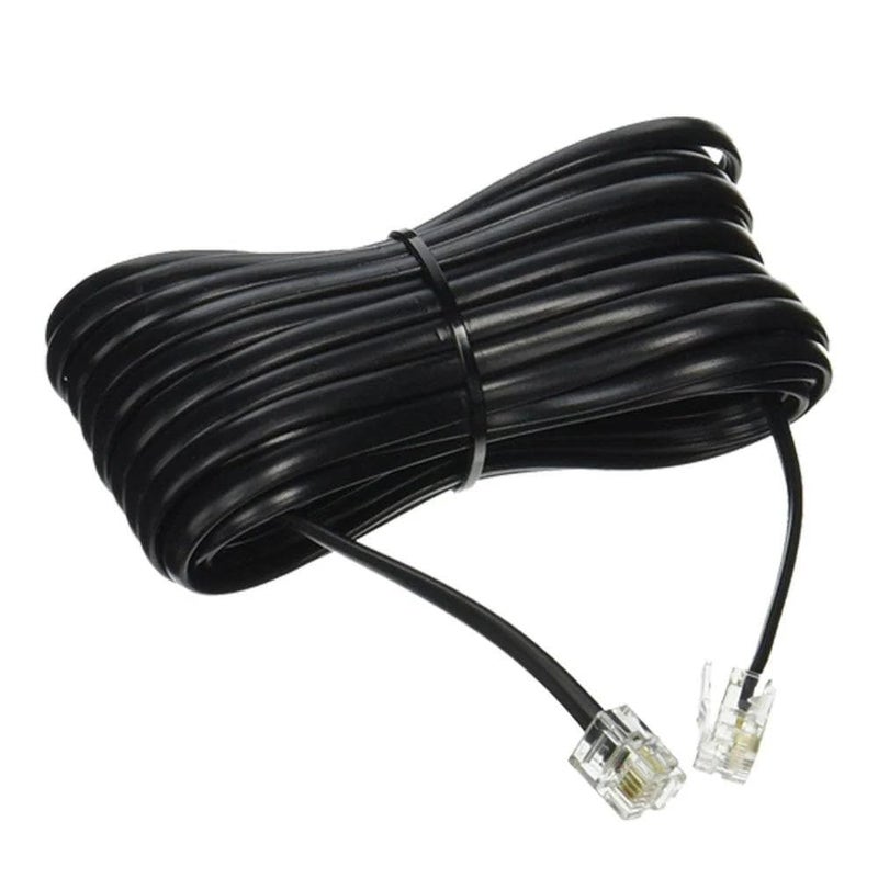 Black RJ11 Universal Cable for Telephones, Modems, Fax Machines & ADSL (1, 20 M)