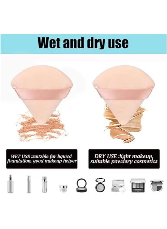 حكمة بيوتي إسفنجة وبودرة مكياج مثلثة للوجه، عبوتان، إسفنجة وبودرة مكياج مثلثة، اسفنجة مزج المكياج ومجموعة كريم الأساس (بيج) - Image 3