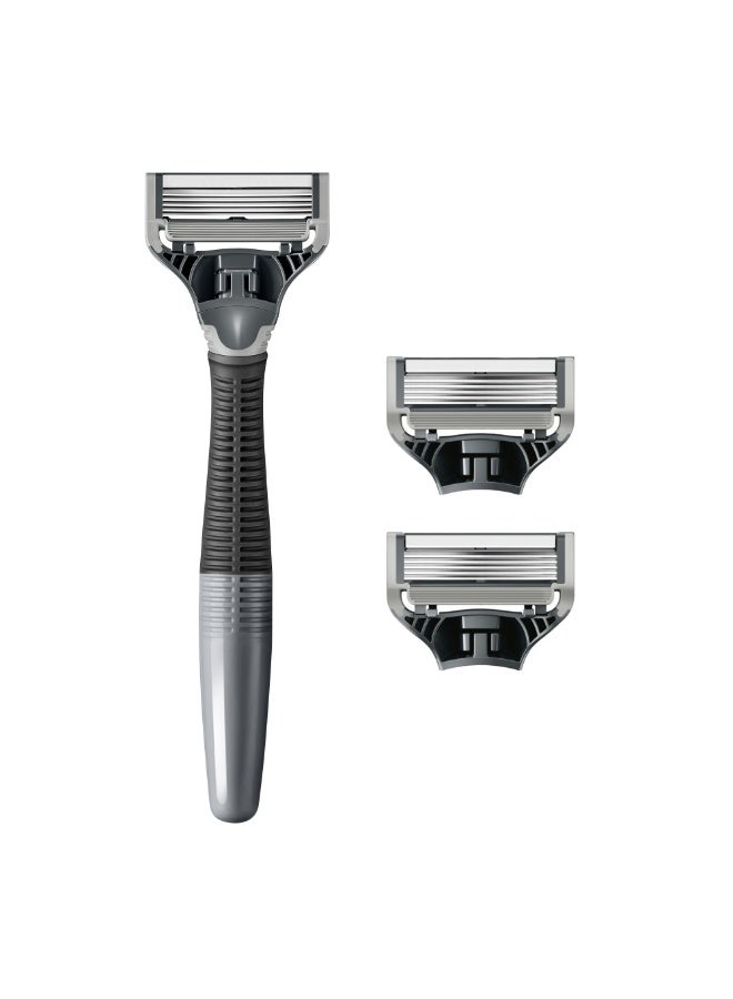 Harry's Shaving Kit for Men - Razor Handle and 3 Razor Blade Refill Cartridges - Charcoal - Image 2