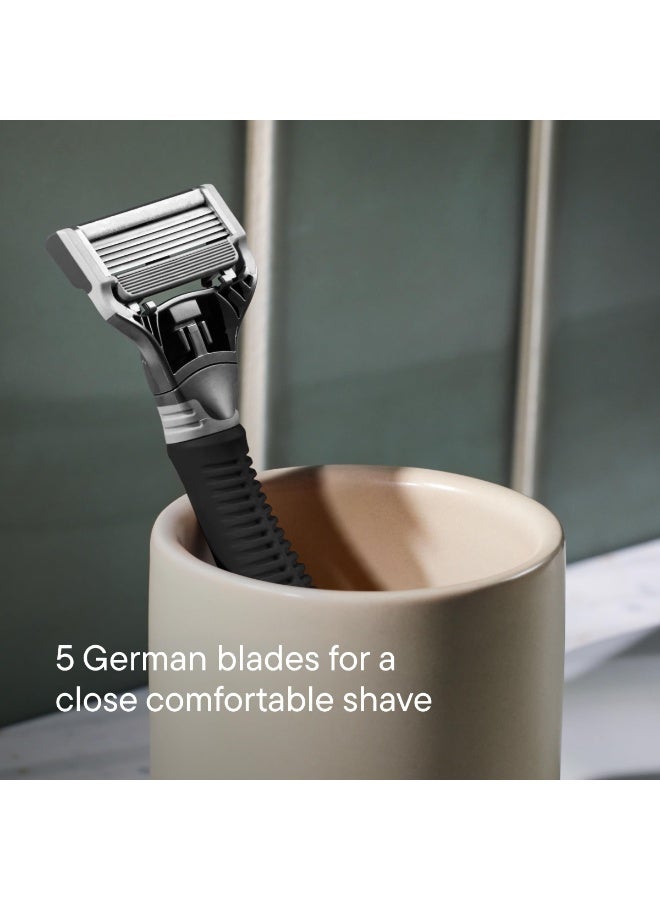 Harry's Shaving Kit for Men - Razor Handle and 3 Razor Blade Refill Cartridges - Charcoal - Image 4