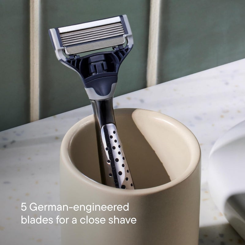 Harry's Shaving Kit for Men - Razor Handle and 3 Razor Blade Refill Cartridges - Charcoal - Image 4