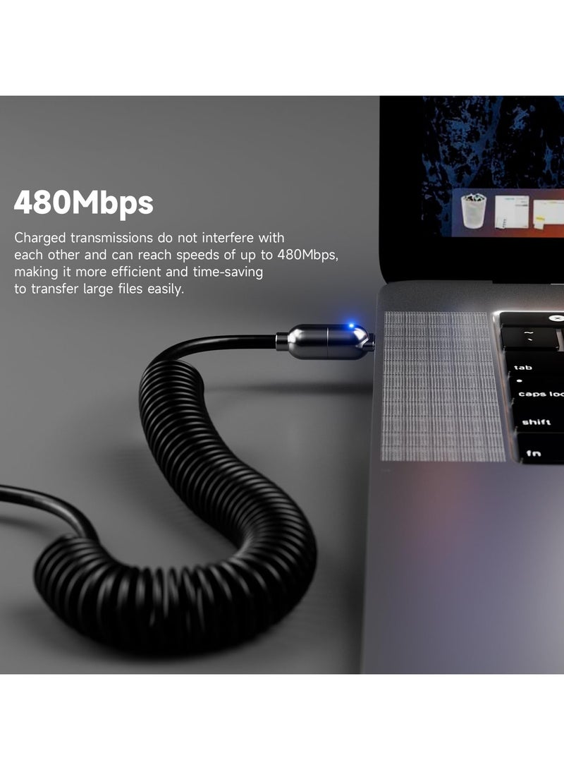 100W Fast Charging USB C Cable, Retractable Type C Charger for iPhone and Android Devices, 1.3ft-6ft Length, Perfect for Car and Home - Image 4