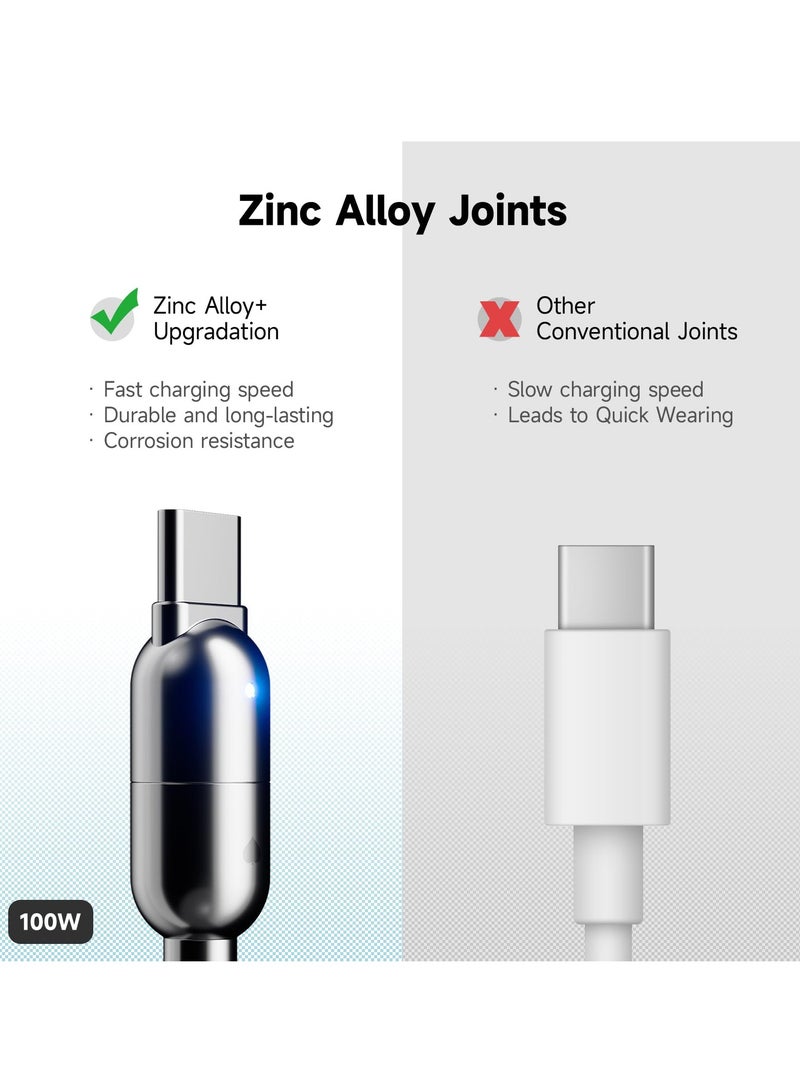 100W Fast Charging USB C Cable, Retractable Type C Charger for iPhone and Android Devices, 1.3ft-6ft Length, Perfect for Car and Home - Image 5