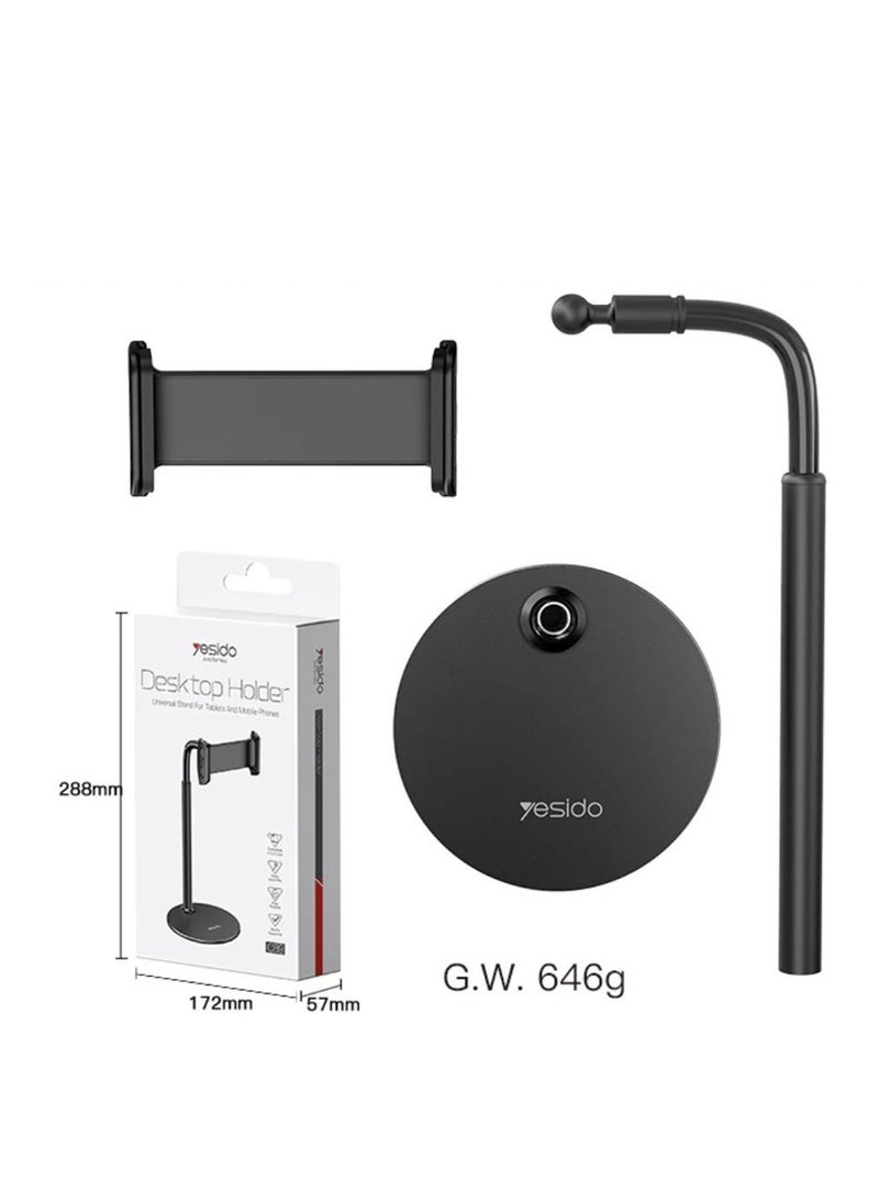 Yesido C89 Universal Desktop Live Bracket Adjustable Desk Table Mobile Phone Tablet Holder Stand For iPad Black - Image 2