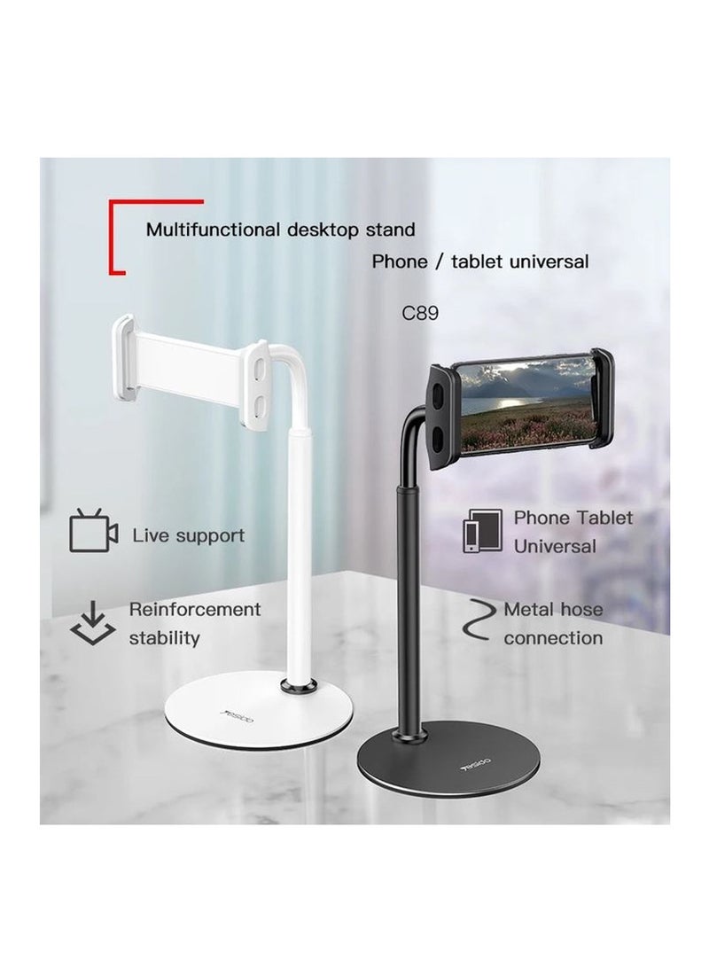 Yesido C89 Universal Desktop Live Bracket Adjustable Desk Table Mobile Phone Tablet Holder Stand For iPad Black - Image 3