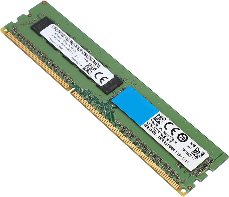 8 جيجابايت من ذاكرة الوصول العشوائي (RAM)، نوع 2RX8، جهد 1.35 فولت، تقنية DDR3، سرعة 1600 ميغاهرتز، 240 دبوس، نوع ECC غير مخزن في ذاكرة وسيطة (Unbuffered RAM)، مخصصة لأجهزة الخادم ومحطات العمل، لون أخضر، رقم المنتج: 326651 - Image 5