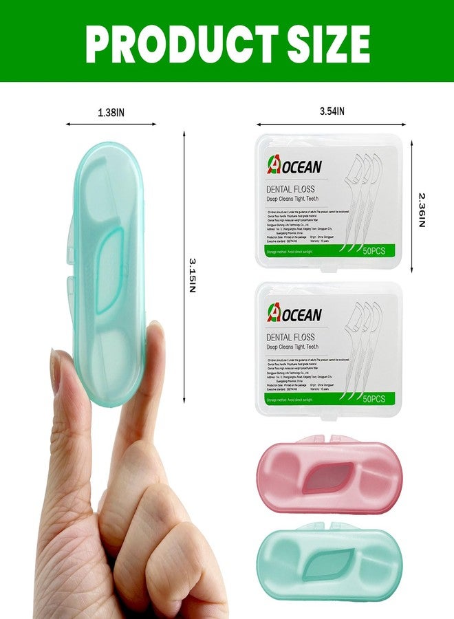 AOCEAN أعواد تنظيف الأسنان من AOCEAN - خيط تنظيف الأسنان للسفر مع أعواد الأسنان - أدوات تنظيف الأسنان الاحترافية مع علبتين وحافظتين - مثالية للعائلات والفنادق والسفر الشاق (120 قطعة) - Image 2