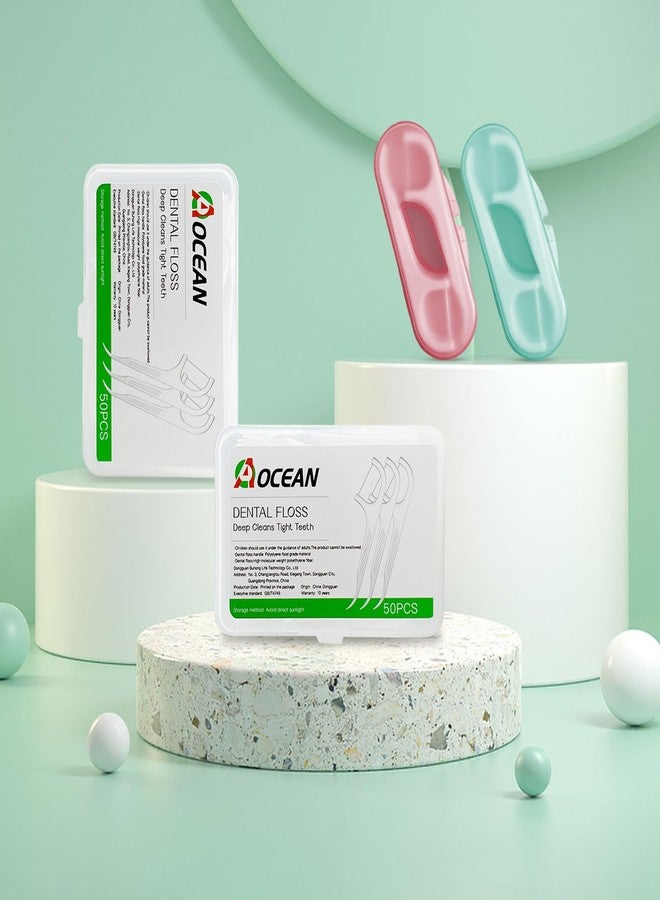 AOCEAN أعواد تنظيف الأسنان من AOCEAN - خيط تنظيف الأسنان للسفر مع أعواد الأسنان - أدوات تنظيف الأسنان الاحترافية مع علبتين وحافظتين - مثالية للعائلات والفنادق والسفر الشاق (120 قطعة) - Image 5