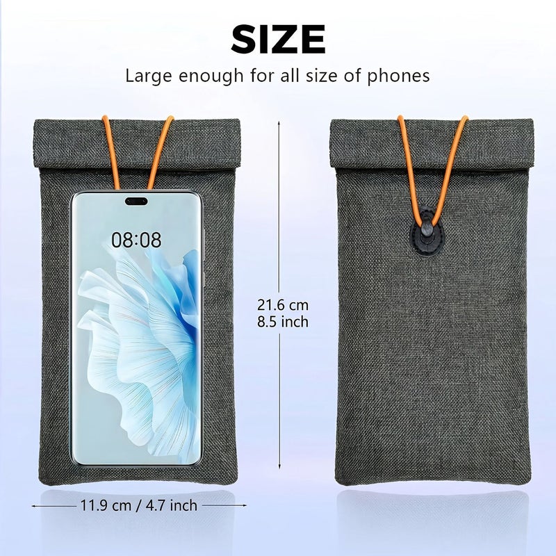 8.5 X 4.7 Inch Faraday Bag 2PACK Signal Blocking Case RFID Blocking Pouch for Phones Privacy Protection - Image 4