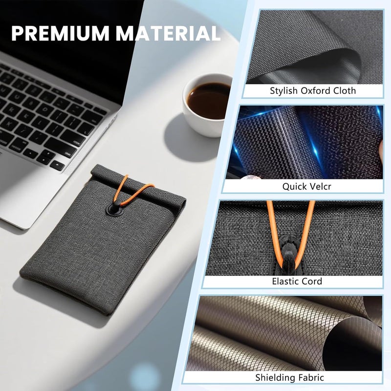 8.5 X 4.7 Inch Faraday Bag 2PACK Signal Blocking Case RFID Blocking Pouch for Phones Privacy Protection - Image 5