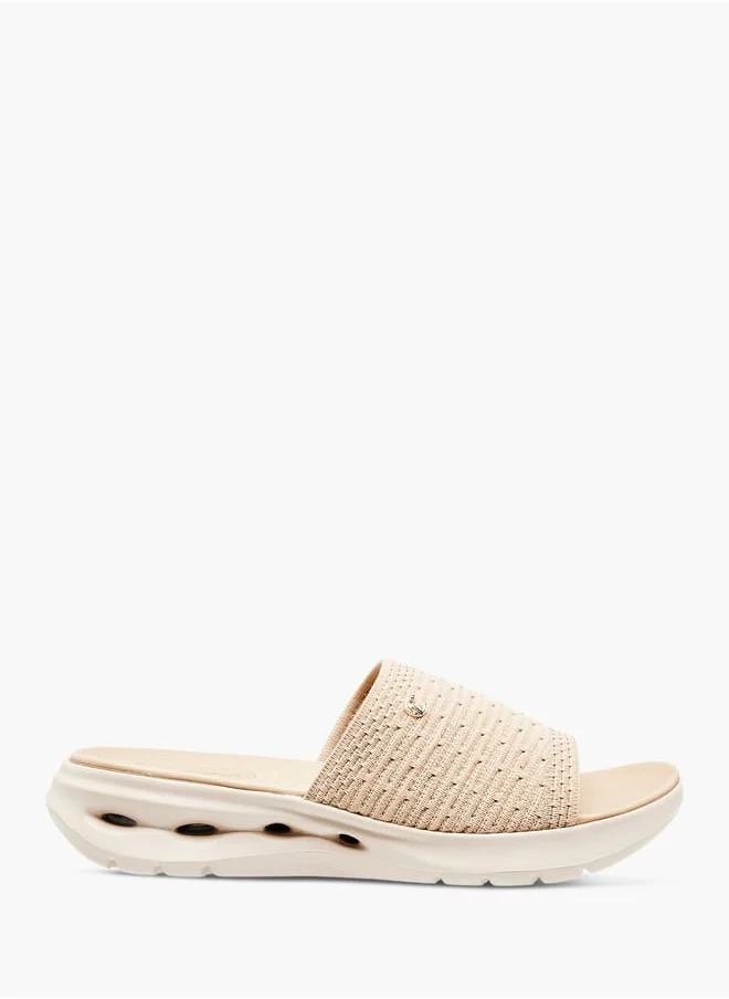 لو كونفورت Womens Textured Slide Sandals With Slip-On Closure