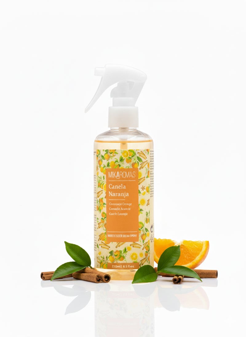 Mikaromas Room Spray - Cinnamon & Orange, 250ml | Long-Lasting Home & Office Air Freshener | Warm, Spicy & Citrus Aroma for Cozy, Inviting & Energizing Ambience - Image 1