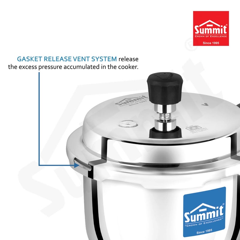 Summit Outerlid 3L Triply Induction Elite Stainless Steel Preesure Cooker - Image 5