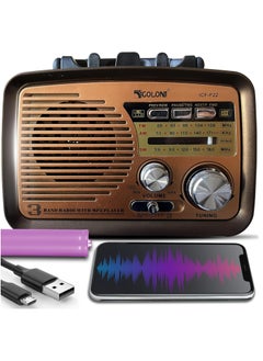 Golon GOLON 3-Band Radio with MP3 Player – Vintage-Style Radio ICF-F22  - Image 1