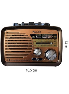 Golon GOLON 3-Band Radio with MP3 Player – Vintage-Style Radio ICF-F22  - Image 2