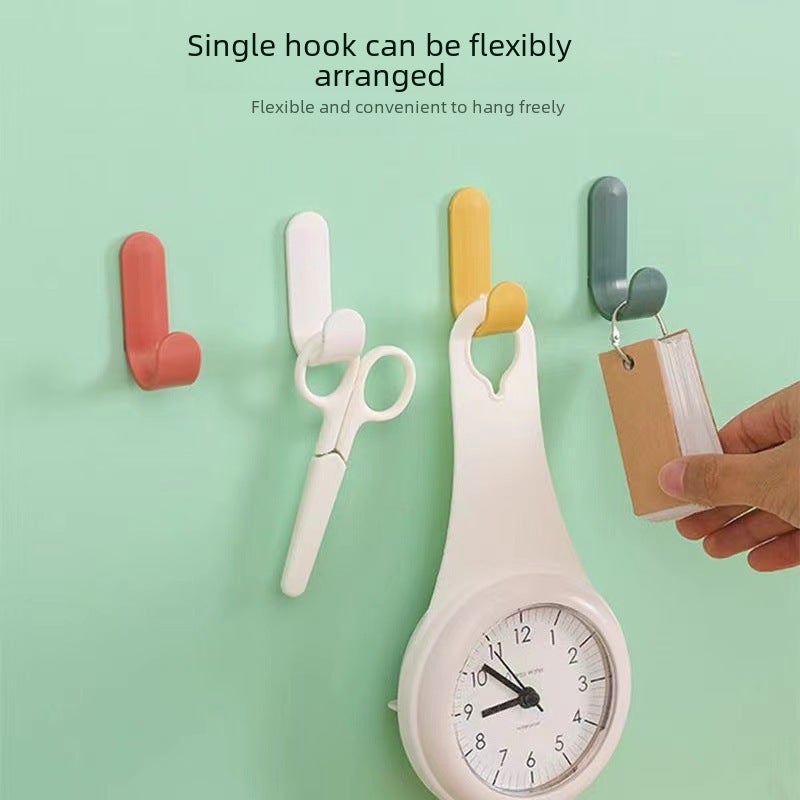 Simple hook mini strong hook seamless hook household punch-free coat hook Internet celebrity Small size plastic sticky hook Blue 2000/bag - Image 2