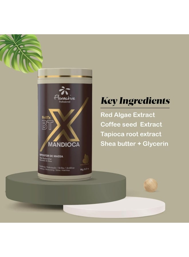 Floractive Bio Btx Mandioca Anti Frizz Hair Treatment Mask Replenish Lost Capillary Mass and Restore Hair’s Natural Balance 1kg - Image 2