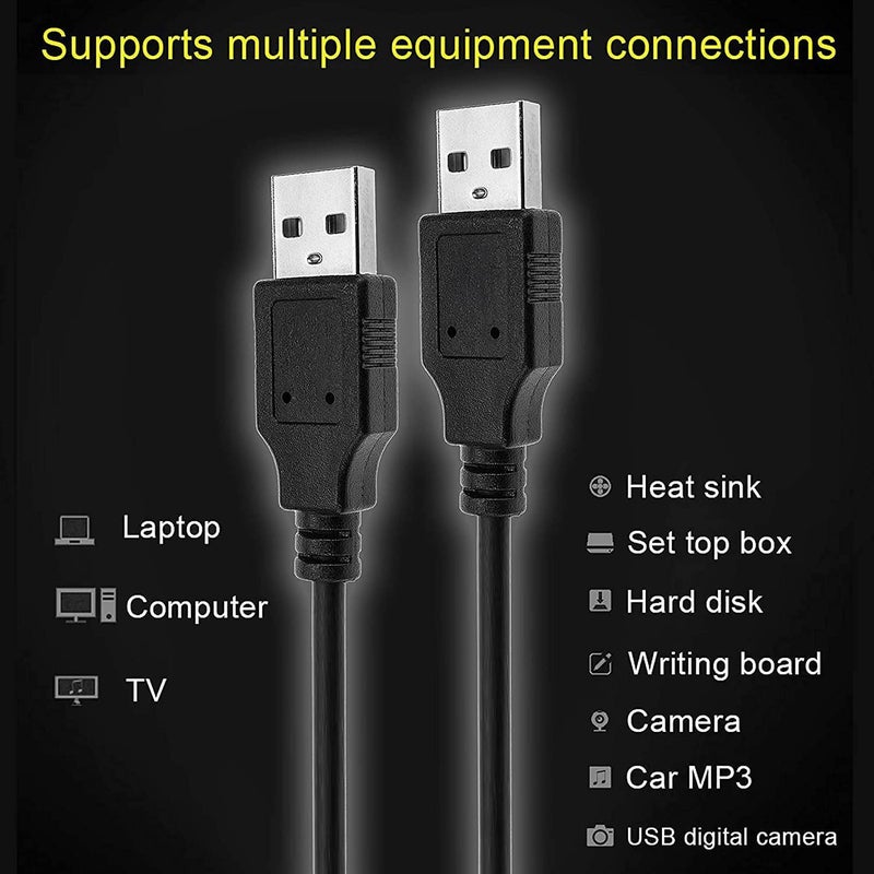 Storite USB 2.0 High Speed Type A Male to Type A Male Cable For External hard drives, Modems, Printers, Scanners-(1.2 Meter) (Black) - Image 3