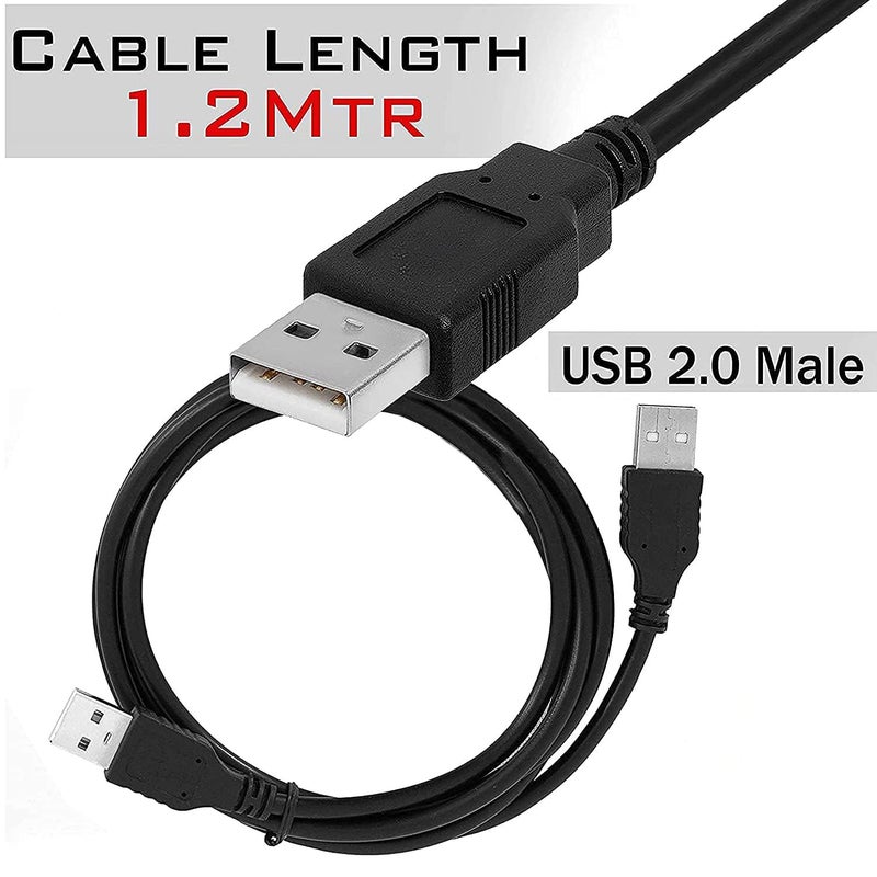 Storite USB 2.0 High Speed Type A Male to Type A Male Cable For External hard drives, Modems, Printers, Scanners-(1.2 Meter) (Black) - Image 2