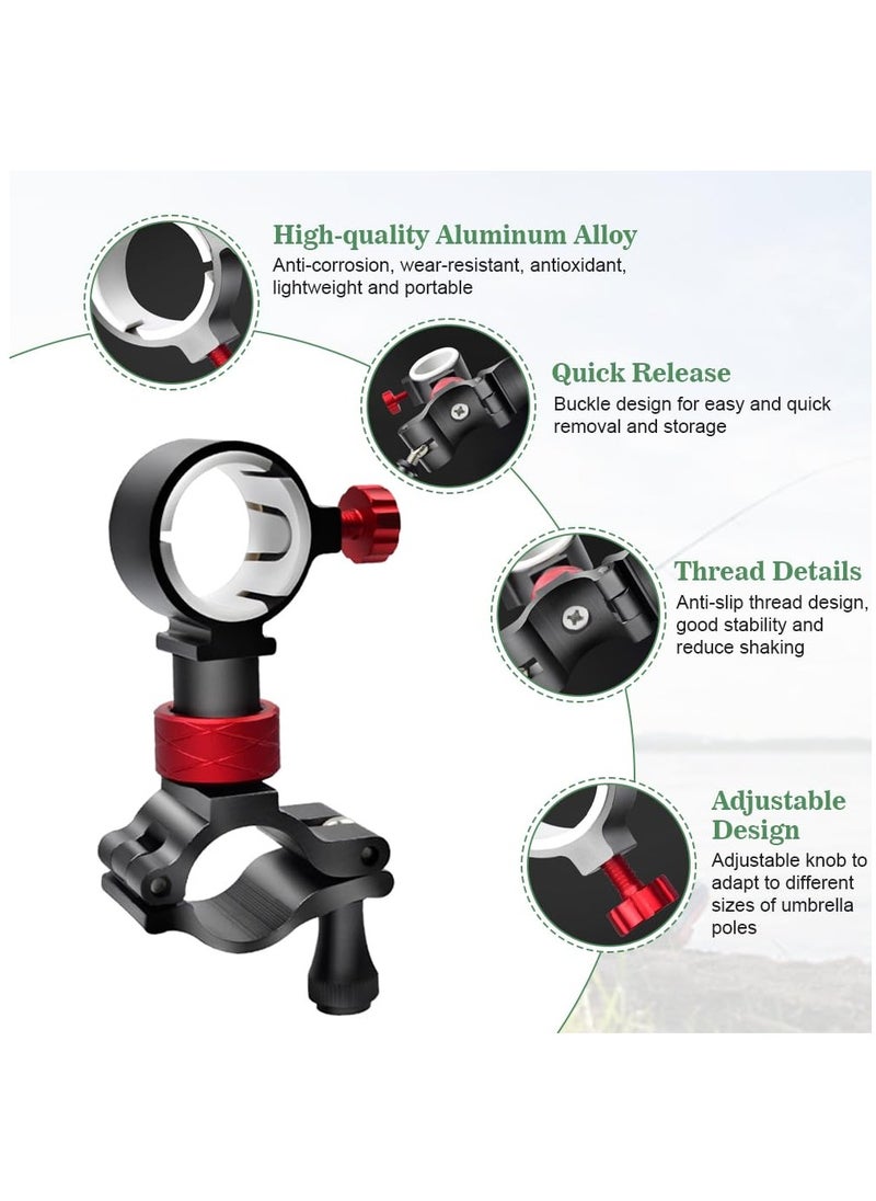 Excefore - Fishing Chair Umbrella Holder, Aluminum Fishing Umbrella Bracket, Adjustable Fishing Chair Clamp Bracket Chair Umbrella Holder Clamp Universal Umbrella Mount Clip for Fishing Rod Chair Parasol - Image 1