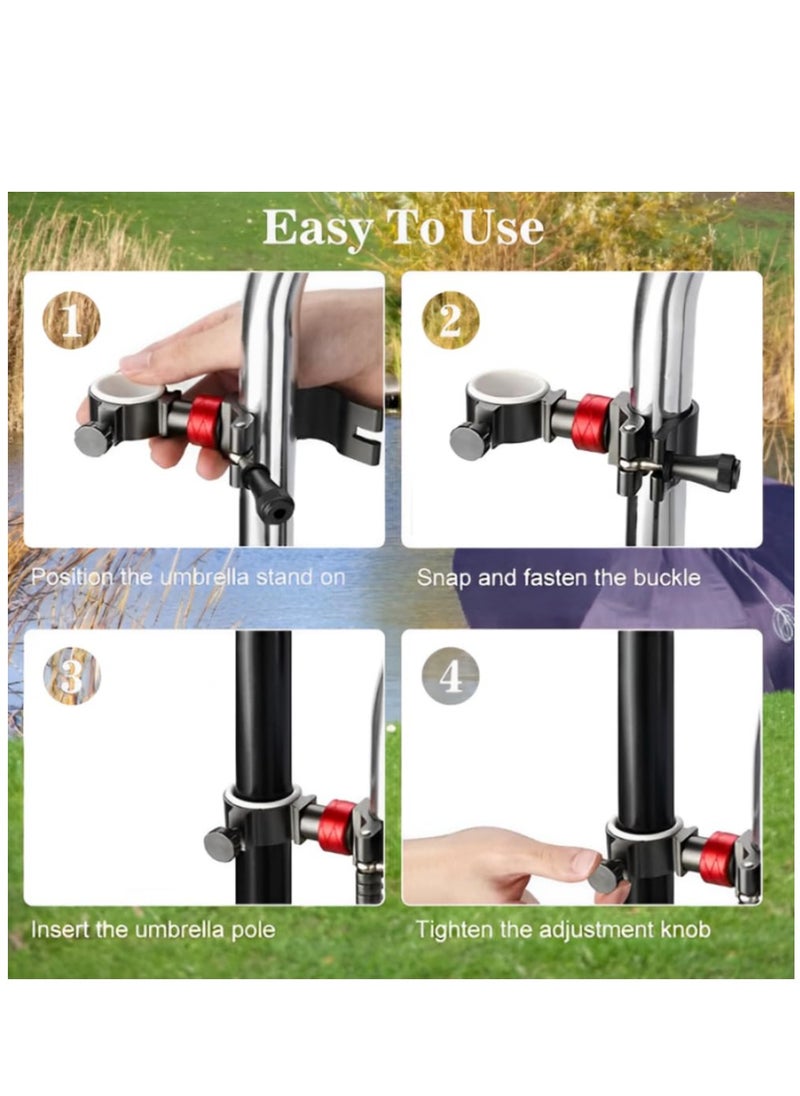Excefore - Fishing Chair Umbrella Holder, Aluminum Fishing Umbrella Bracket, Adjustable Fishing Chair Clamp Bracket Chair Umbrella Holder Clamp Universal Umbrella Mount Clip for Fishing Rod Chair Parasol - Image 1
