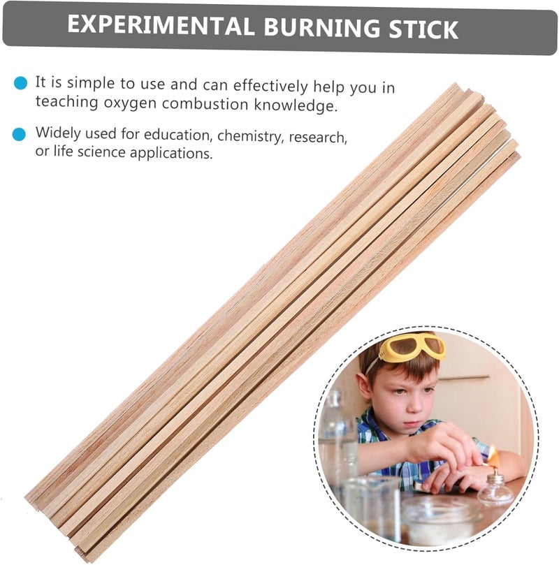 20pcs Mars Wood Strips Kiln Dried Hardwood Rods Educational Teaching Tools for Oxygen Combustion - Image 5