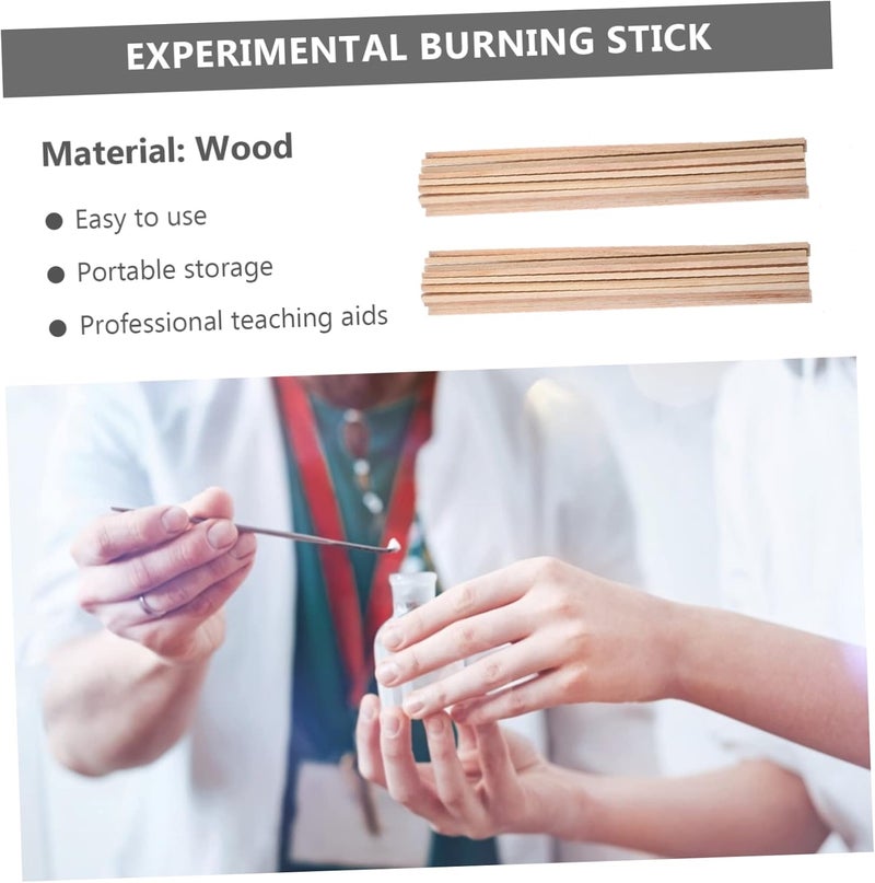 20pcs Mars Wood Strips Kiln Dried Hardwood Rods Educational Teaching Tools for Oxygen Combustion - Image 3