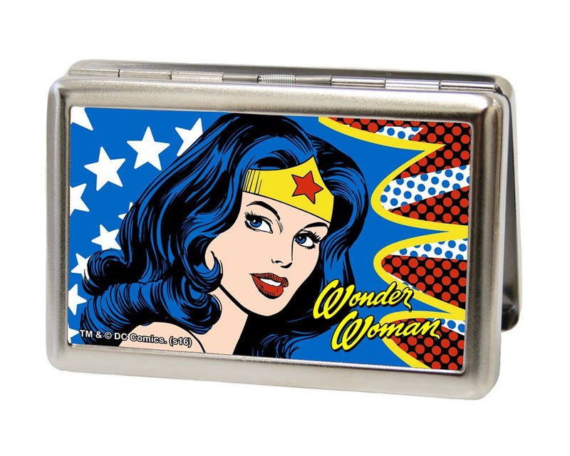 Buckle Down Buckle-Down Business Card Holder - Wonder Woman Face w/Stars - Large - Image 5