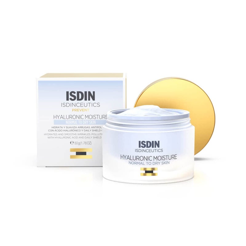 ISDIN Isdinceutics مرطب الوجه اليومي بحمض الهيالورونيك للبشرة العادية إلى الجافة 176 أونصة